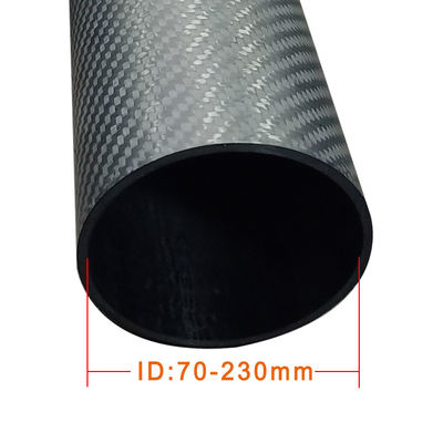 3K-Muster-Kohlenstofffaserröhre für unter 120 °C in Matte-Finixierung 180 mm 200 mm 230 mm