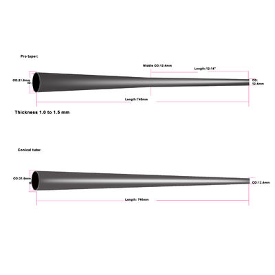 0% N-Gehalt Tapered Carbon Fiber Tube für Billard Club Pool Cue Golf Schächte und mehr