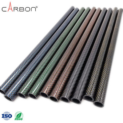 Metalldetektor Kohlenstofffaser 3K Zelt Twill Tube in Rot Silber Blau oder Metallfarbe