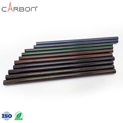 Metalldetektor Kohlenstofffaser 3K Zelt Twill Tube in Rot Silber Blau oder Metallfarbe