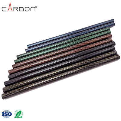 Metalldetektor Kohlenstofffaser 3K Zelt Twill Tube in Rot Silber Blau oder Metallfarbe